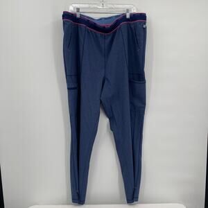 Cherokee Infinity Women's Tapered Leg Pull-On Scrub Pants CK050A Blue 2XL